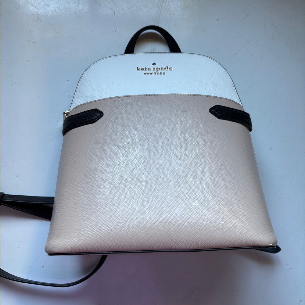 Kate Spade Staci Backpack - Tan and White